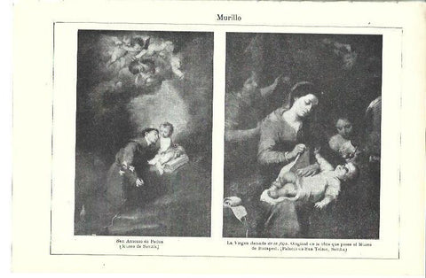 LAMINA ESPASA 39981: San Antonio de Padua y La Virgen de la faja, por Murillo