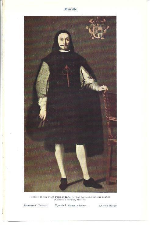 LAMINA ESPASA 39978: Retrato de Don Diego Felix de Esquivel, por Murillo