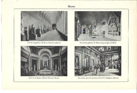 LAMINA ESPASA 40009: Salas de Museos de Roma y Milan