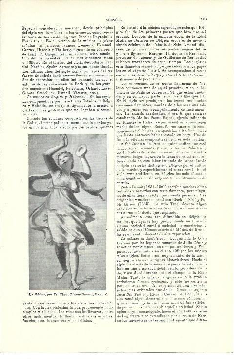 LAMINA ESPASA 40033: La Musica, por Prudhon