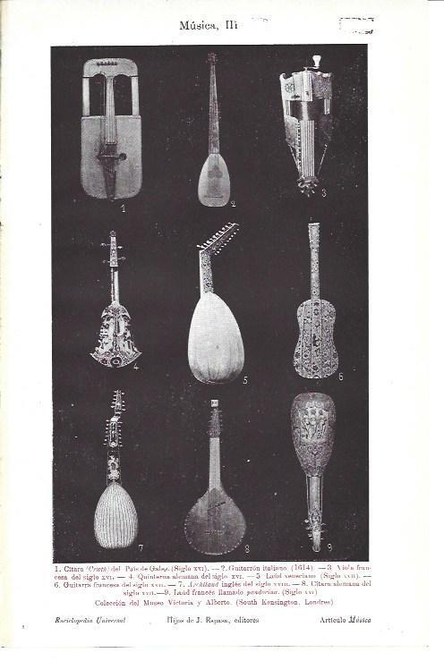 LAMINA ESPASA 40028: Instrumentos en el Victoria and Albert Museum