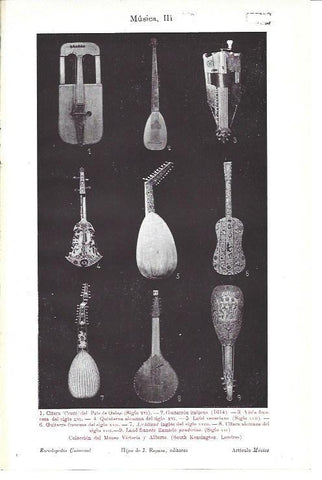 LAMINA ESPASA 40028: Instrumentos en el Victoria and Albert Museum