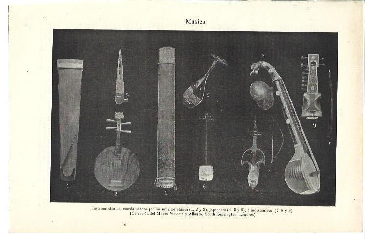 LAMINA ESPASA 40027: Instrumentos chinos del Victoria and Albert Museum