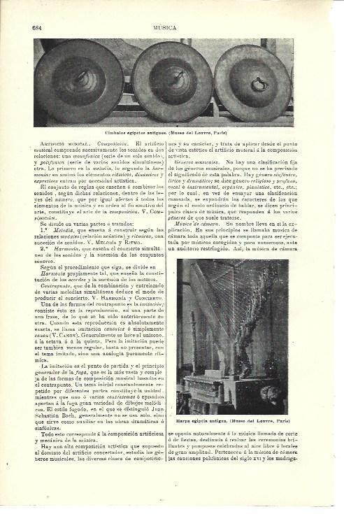 LAMINA ESPASA 40017: Cimbalos egipcios antiguos