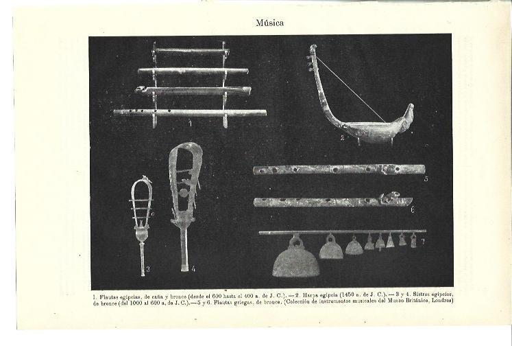 LAMINA ESPASA 40019: Instrumentos del antiguo Egipto y Grecia