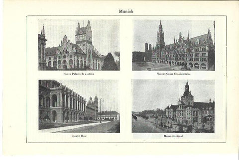 LAMINA ESPASA 39934: Palacio Real y Palacio de la Justicia de Munich