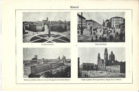 LAMINA ESPASA 39927: Vistas de Munich, Alemania