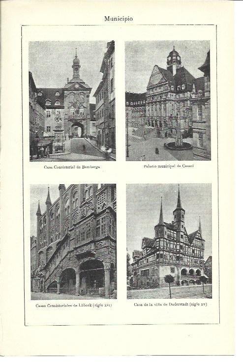 LAMINA ESPASA 39921: Ayuntamientos de Bamberg, Cassel, Lubeck y Duderstadt