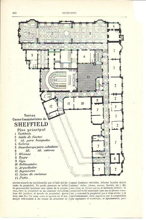 LAMINA ESPASA 39914: Planta del Ayuntamiento de Sheffield