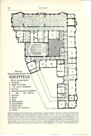 LAMINA ESPASA 39914: Planta del Ayuntamiento de Sheffield