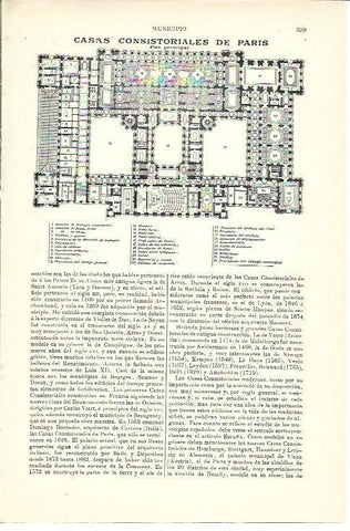 LAMINA ESPASA 39913: Planta del Ayuntamiento de Paris