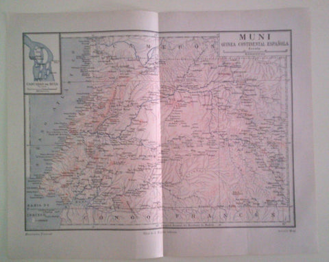 LAMINA ESPASA 39911: Mapa de Muni, Guinea Española