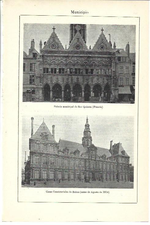 LAMINA ESPASA 39923: Palacio Municipal de San Quintin y de Reims