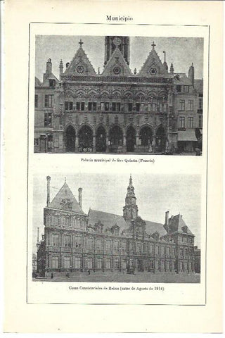 LAMINA ESPASA 39923: Palacio Municipal de San Quintin y de Reims