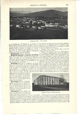 LAMINA ESPASA 39973: Vista general y Colegio de Murguia, Alava