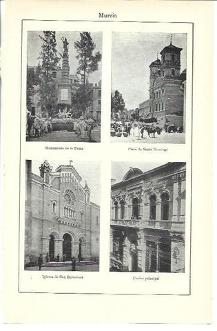 LAMINA ESPASA 39968: Monumentos y plazas de Murcia