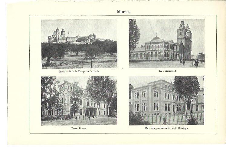 LAMINA ESPASA 39966: Universidad, Teatro Romea y Escuelas de Santo Domingo en Murcia