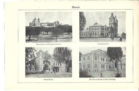 LAMINA ESPASA 39966: Universidad, Teatro Romea y Escuelas de Santo Domingo en Murcia