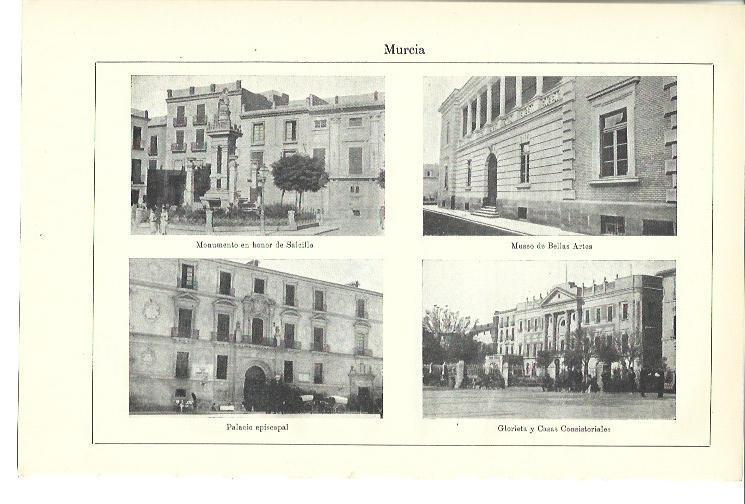 LAMINA ESPASA 39962: Palacio Episcopal, Museo de Bellas Artes y Glorieta de Murcia