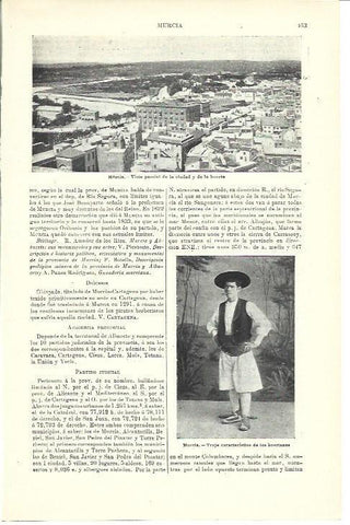 LAMINA ESPASA 39957: Vista parcial de la ciudad de Murcia