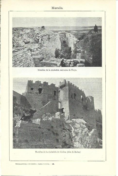 LAMINA ESPASA 39952: Murallas de Troya y de Lindos