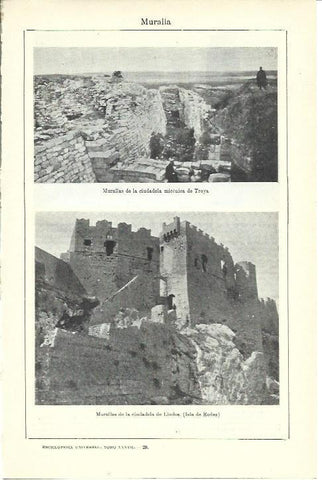 LAMINA ESPASA 39952: Murallas de Troya y de Lindos