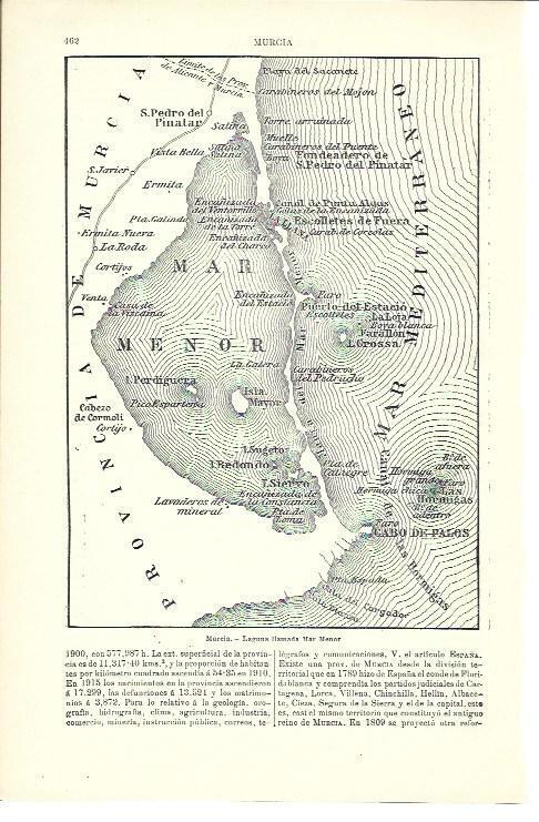 LAMINA ESPASA 39956: Mapa de la Laguna del Mar Menor