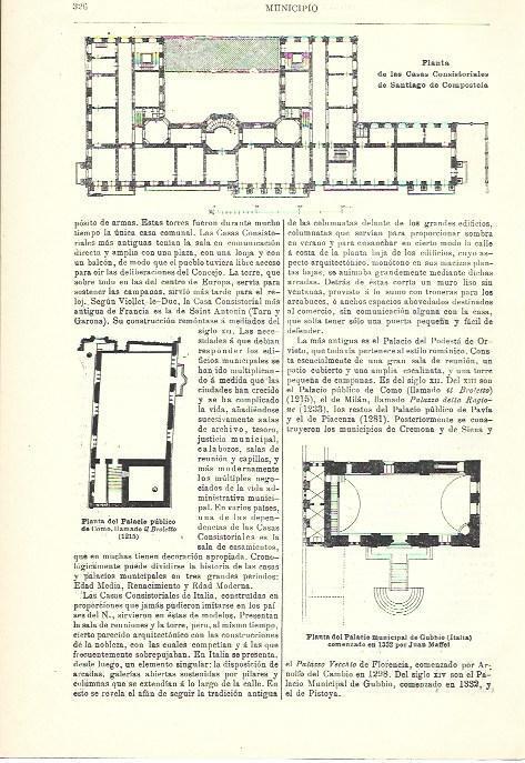 LAMINA ESPASA 40319: Planta del Ayuntamiento de Santiago de Compostela