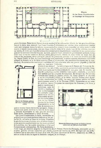 LAMINA ESPASA 40319: Planta del Ayuntamiento de Santiago de Compostela