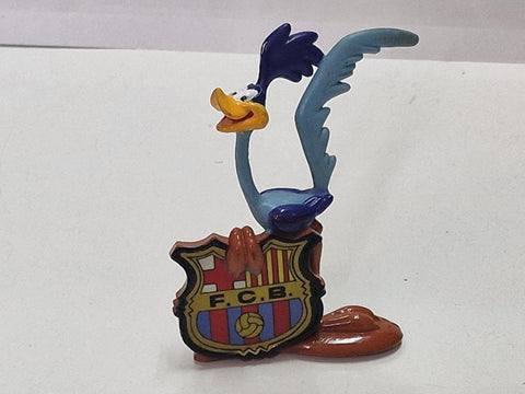 Figura Pvc: Correcaminos de los Looney Tunes sujetando el escudo del F.C. Barcelona
