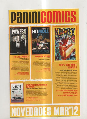 Novedades mensual de Panini comic marzo 2012