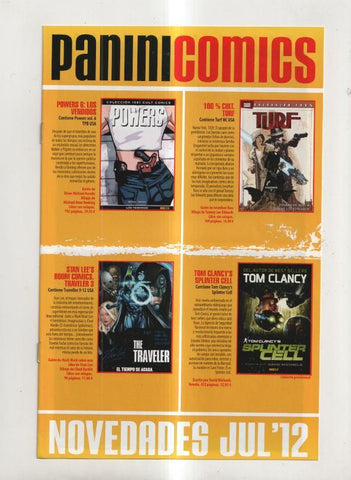 Novedades mensual de Panini comic julio 2012