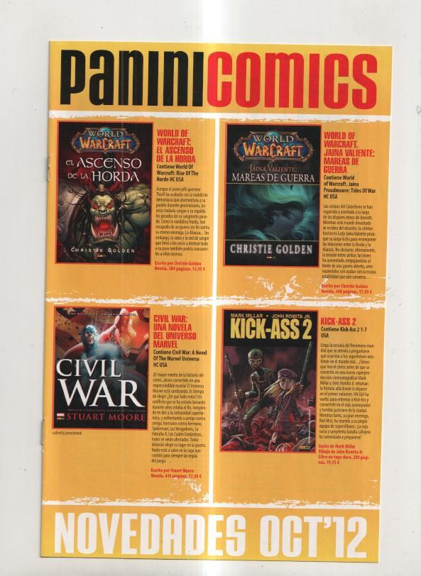 Novedades mensual de Panini comic octubre 2012