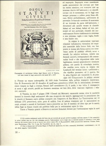 LAMINA 40490: Portada de Los Estatutos de Genova 
