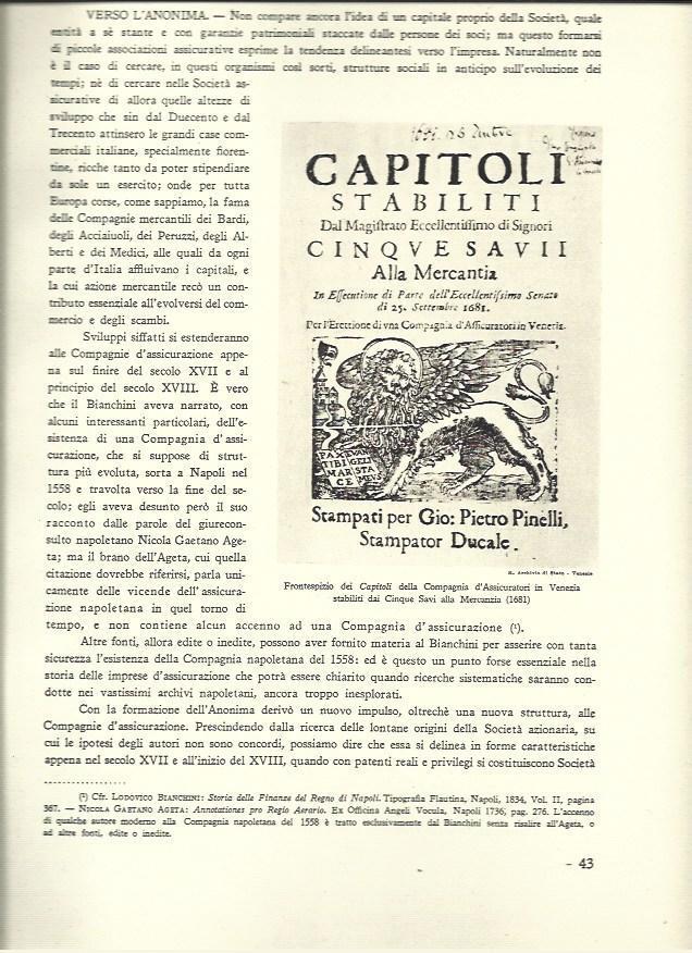 LAMINA 40503: Portada de Capitoli della Compagnia d'Assicuratori de Venecia de 1681