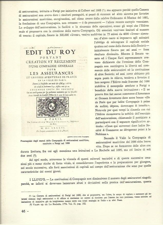 LAMINA 40504: Portada de Compagnia di assicurazioni marittime de Paris en 1686