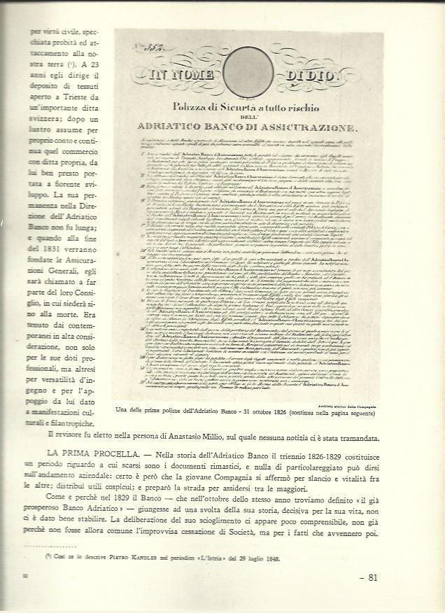 LAMINA 40521: Poliza del Banco Adriatico de 1826