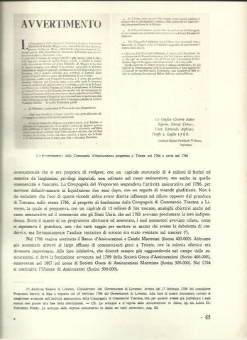 LAMINA 40512: Avvertimento de la Compagnia d'Assicurazione en Trieste de 1764