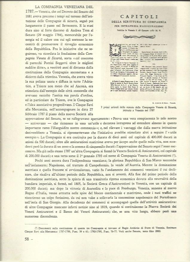 LAMINA 40509: Primer articulo del Estatuto de la Compagnia Veneta di Sicurta, 1787