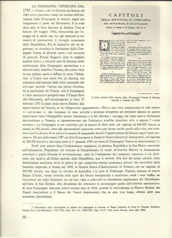 LAMINA 40509: Primer articulo del Estatuto de la Compagnia Veneta di Sicurta, 1787