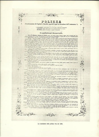 LAMINA 40575: Condiciones de una poliza de vida de 1854