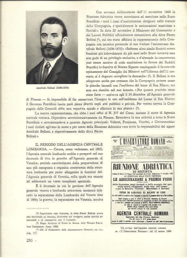 LAMINA 40590: Annibale Belloni y aviso de la Reunione Adriatica