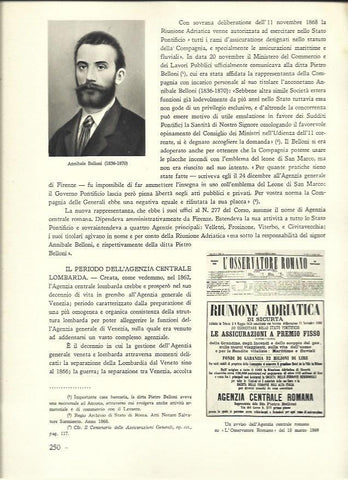 LAMINA 40590: Annibale Belloni y aviso de la Reunione Adriatica