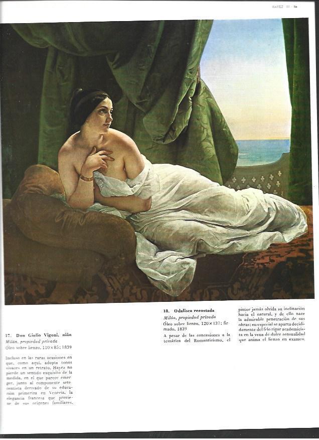 LAMINA 40480: Odalisca recostada, por Hayez