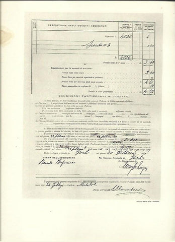 LAMINA 40615: Condiciones particulares de poliza. 1910