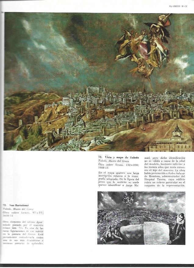 LAMINA 40337:  Vista y mapa de Toledo, por El Greco