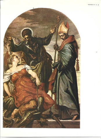 LAMINA 40302: La princesa, San jorge y San Luis, por Tintoretto