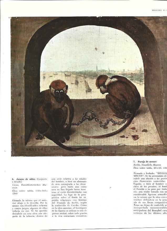 LAMINA 40291: Pareja de monos, por Brueghel