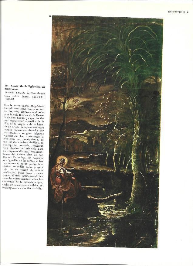 LAMINA 40307: Santa Maria Egipciaca en meditacion, por Tintoretto