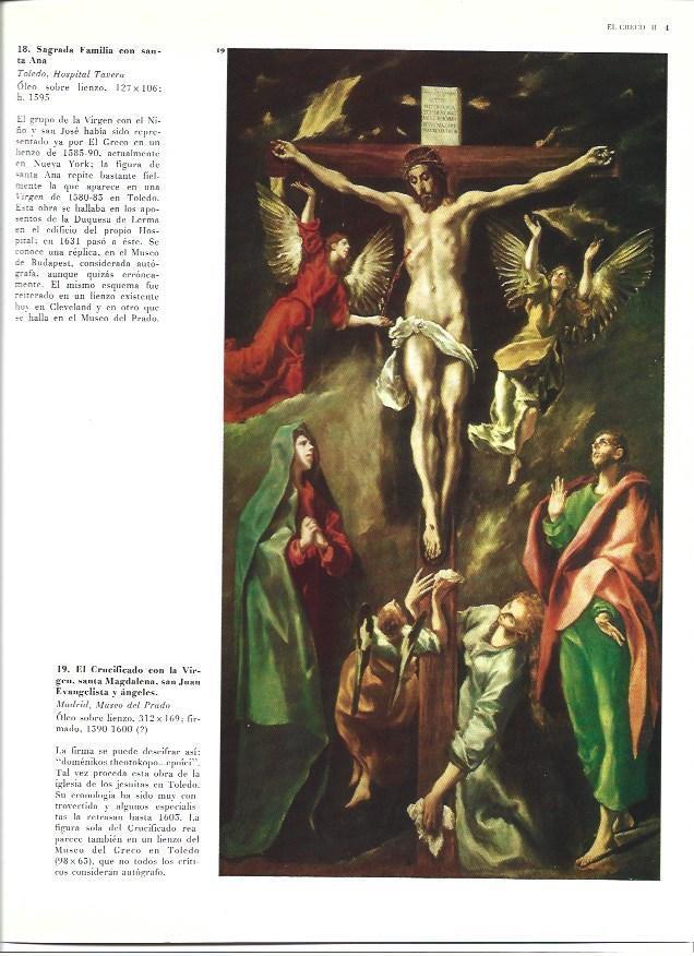 LAMINA 40325: El Crucificado con la Virgen, santa Magdalena, san Juan Evangelista y angeles, por El Greco